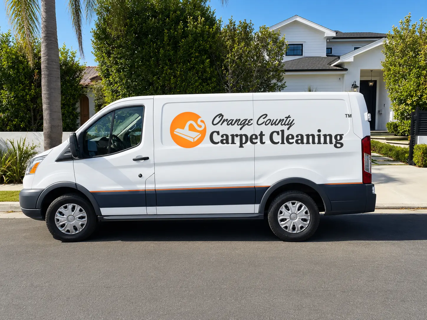 Client service vehicle ready for carpet and rug pickup