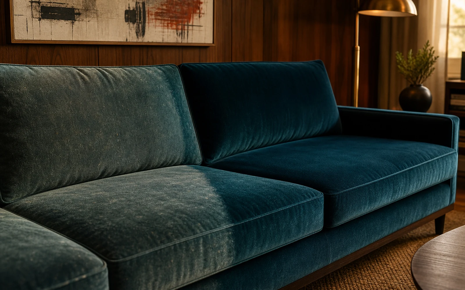 Upholstery cleaning before and after comparison